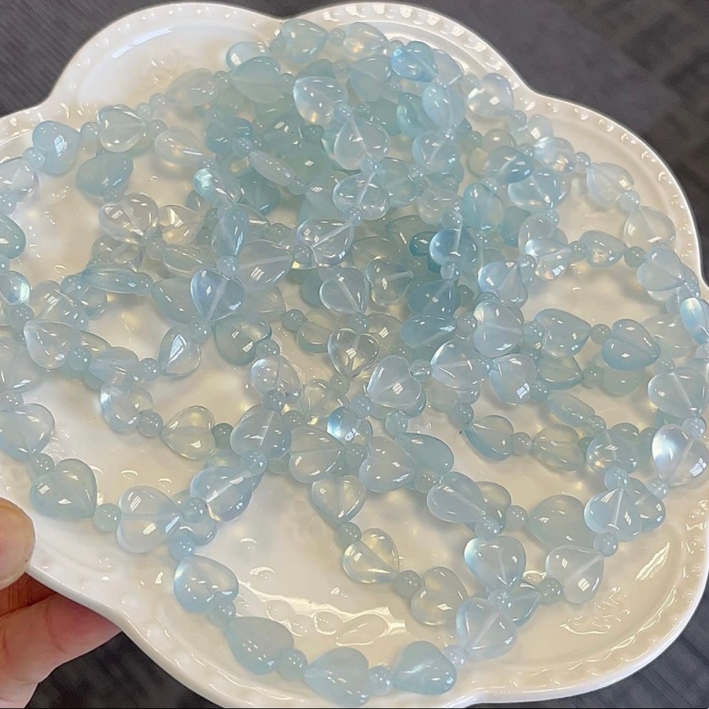 Aquamarine heart bracelet